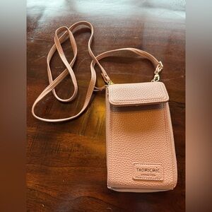 TAOMICMIC Faux Leather Crossbody Phone Bag Pink Purse with Strap Fair Condition